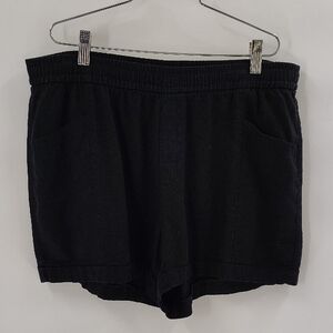 Old Navy Black Linen Blend Lounge Shorts High Waist Size Large With Pockets